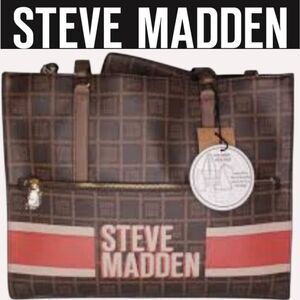 Steve Madden BOlivia Logo Tote Bag- Multi/Cognac
